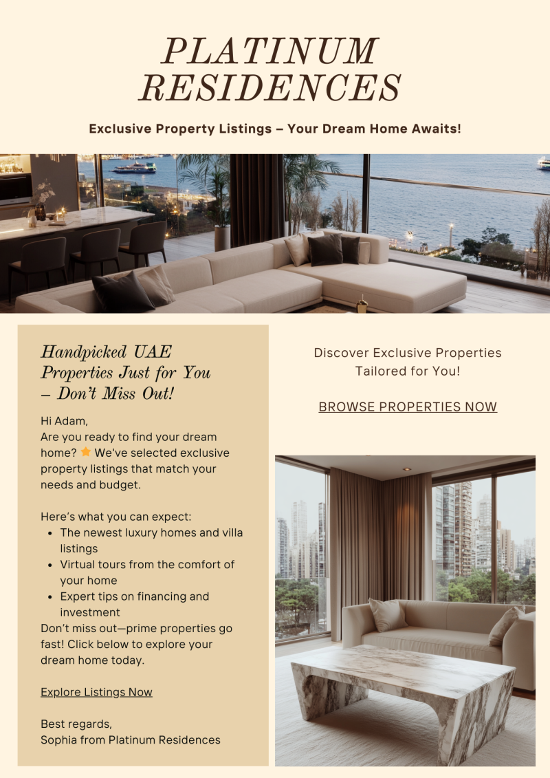 Example newsletter of real estate email marketing