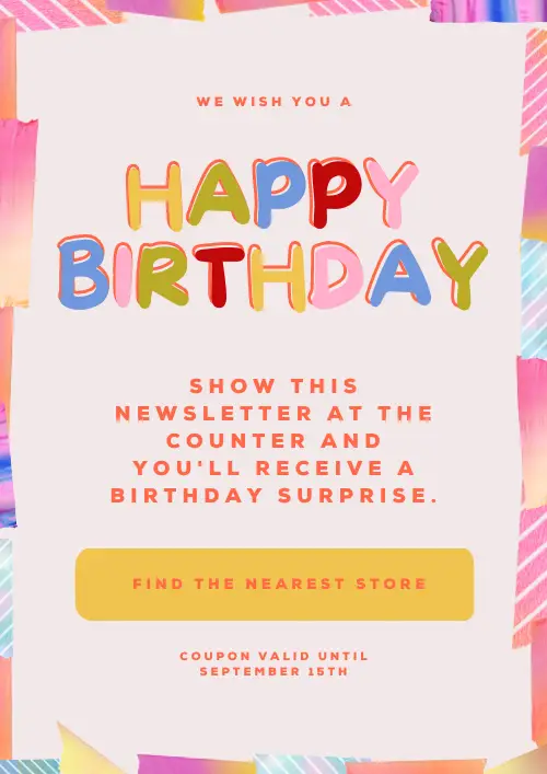 Example of a birthday newsletter